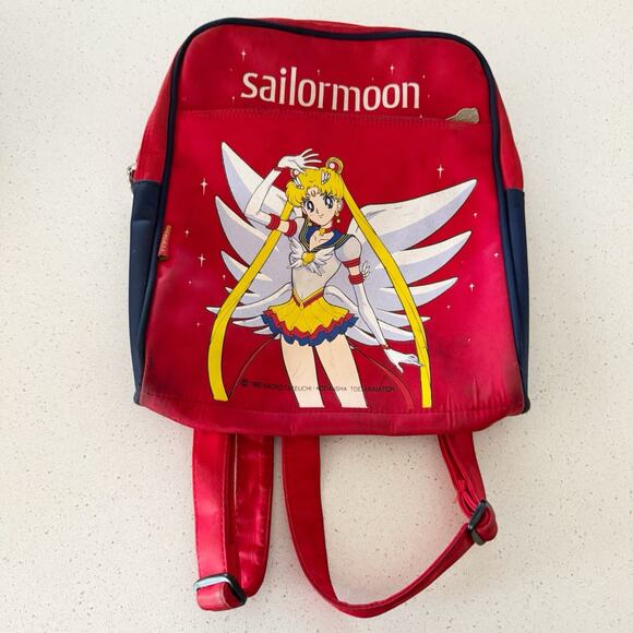 Sailor Moon Star Heart 1992Vintage Backpack Made inKorea 13 X 14 Anime - Picture 2 of 9